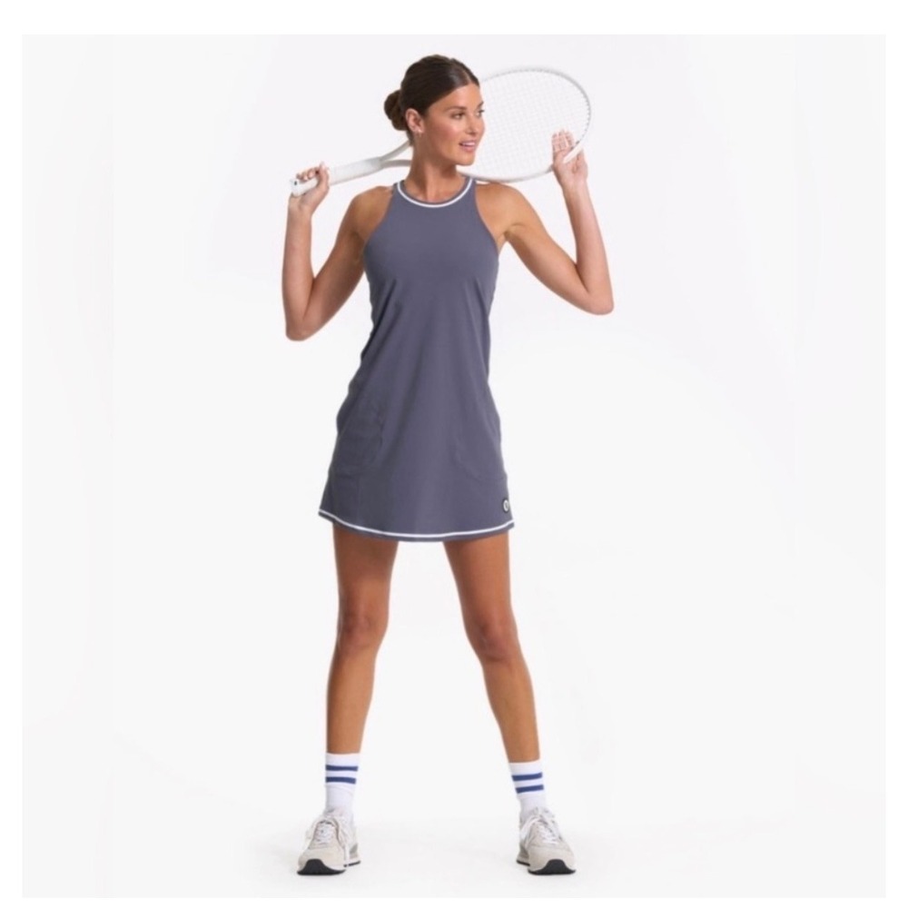 Vuori Womens Volley Dress Azure Grey Medium Activewear Tennis Sporty Gym Yoga